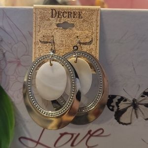 Carey silver long details earings